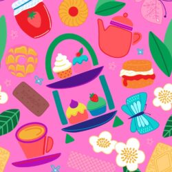 Hazeltjes Tea Time (Pink),  organic jersey