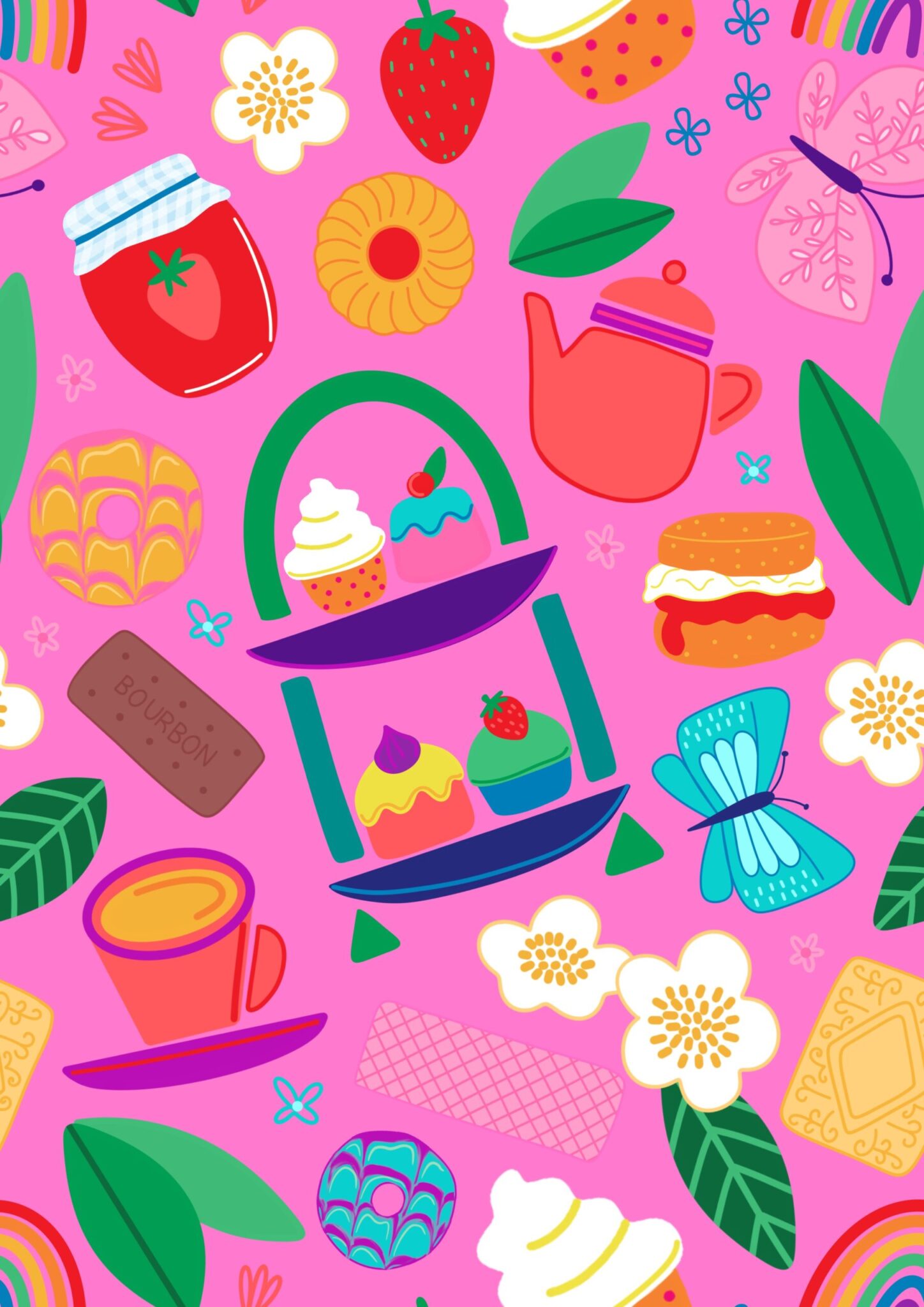 Hazeltjes Tea Time (Pink), organic jersey