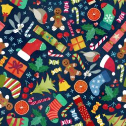 Hazeltjes Everything Christmas ditsy toss organic jersey